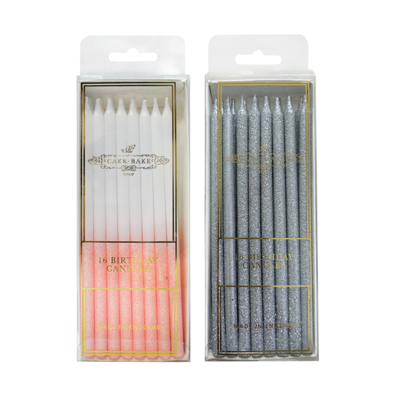 Velas plateadas con degradado de brillo