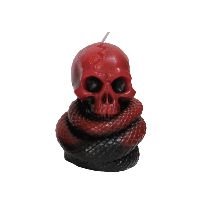 Vela de calavera degradada negra y roja