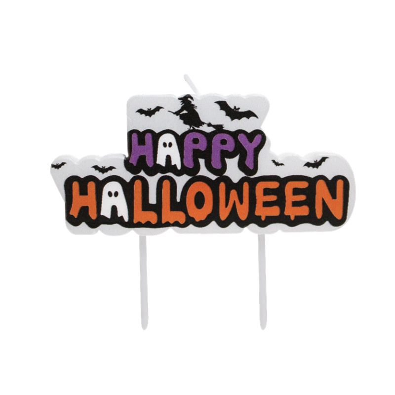 Velas con letras de feliz Halloween