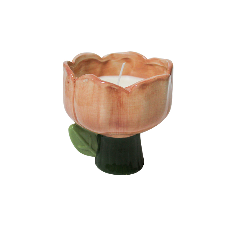 Vela de taza de aromaterapia de tulipán
