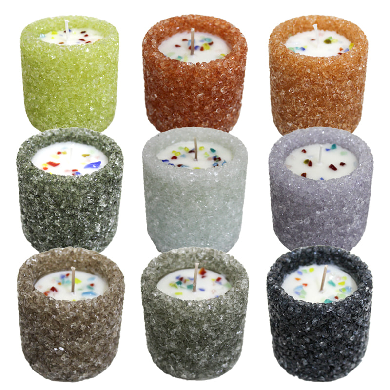 Vela de cristal triturado